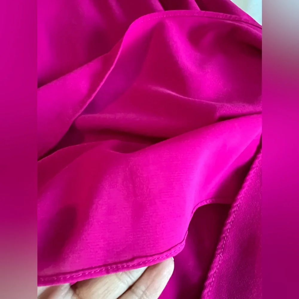 Alice + Olivia Trina Tunic Bow Back Silk Hot Pink Dress Size S. - Picture 7 of 8